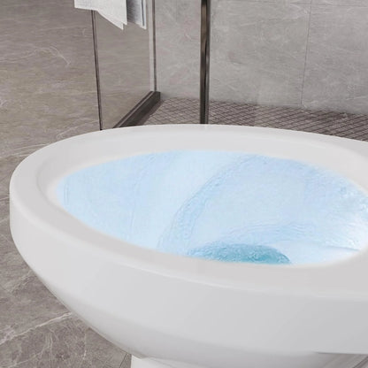 TROPOW Toilet, Two-Piece Toilet, ADA Toilet with Dual Flush, Elongated Toilets for Bathrooms with Soft Close Seat, Universal Height,White