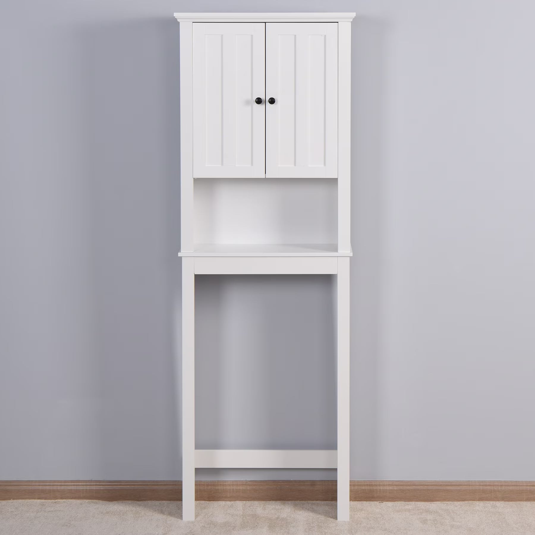 UBesGoo Bathroom Cabinet, Bathroom Space Saver, Over The Toilet Storage with 2-Door Adjustable Shelves, White