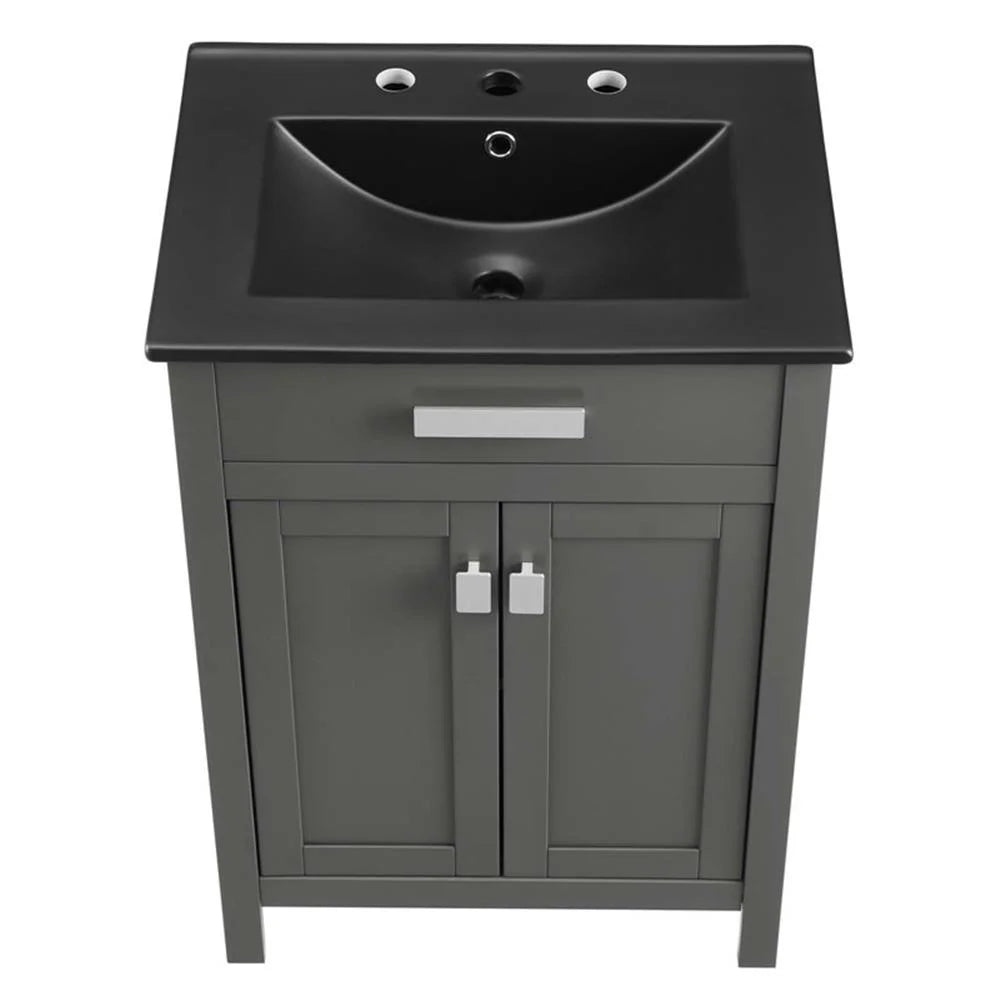 Modway Laguna 24" Bathroom Vanity in Gray Black