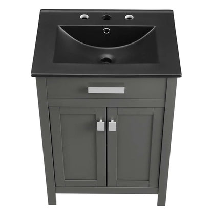 Modway Laguna 24" Bathroom Vanity in Gray Black