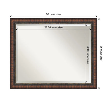 Amanti Art Caleb Brown Beveled Bathroom Wall Mirror