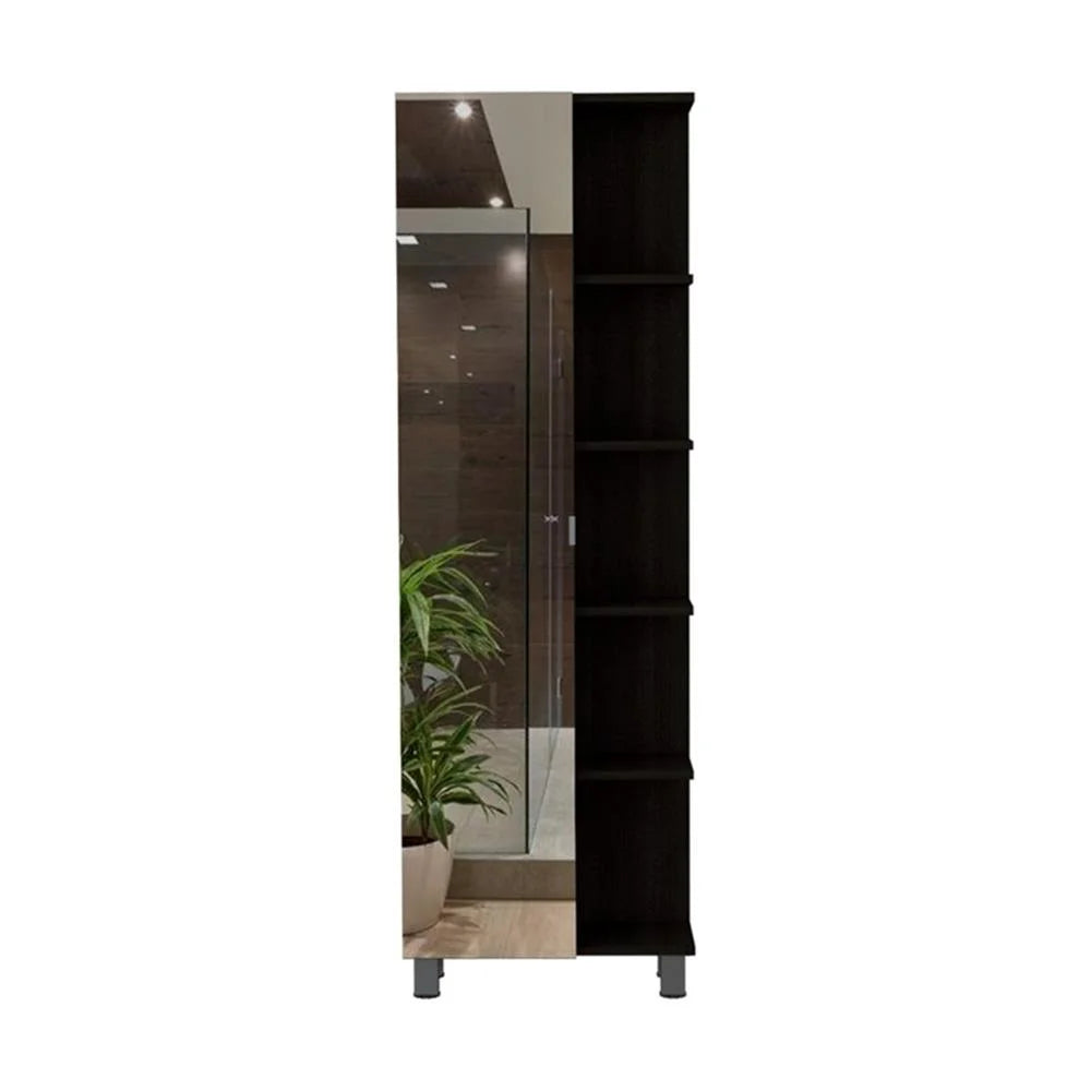 Nashua 2 Piece Bathroom Set, Urano Mirror Linen Cabinet + Mila Medicine Cabinet, Black