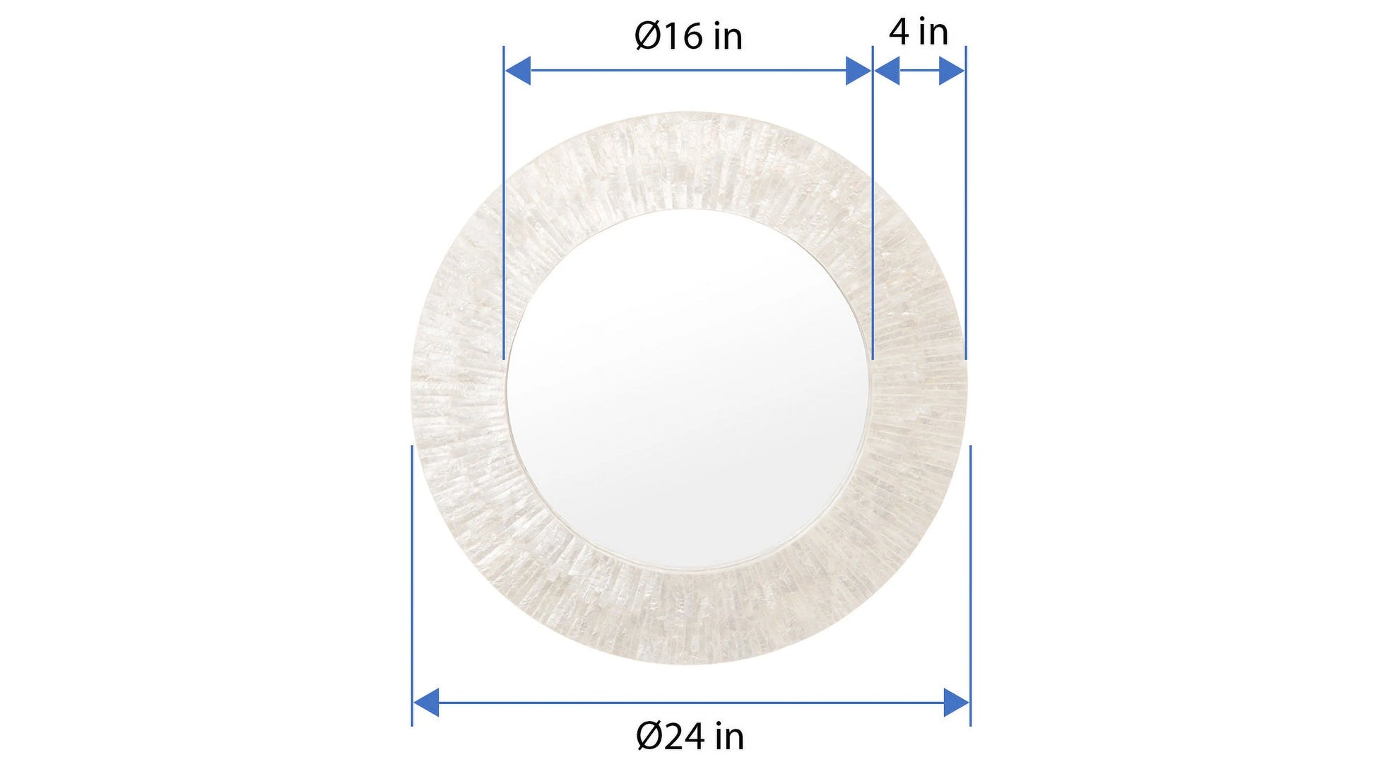 Kouboo Round Capiz Seashell Sunray Wall Mirror, Round Wall Mirror, Mirror For Bathroom Bedroom Living Room Entryway, Natural White