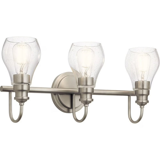 45392NI-Kichler Lighting-Greeier - 3 Light Bath Vanity Approved for Damp Locations - with Transitional inspirations - 10.25 inches tall by 23.75