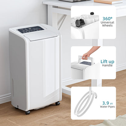 Rocyis 70 Pints Dehumidifier for 5000 Sq. Ft. Home, with Auto Shut off, Drain Hose, Reusable Filter, 4 Modes, for Bedroom & Bathroom