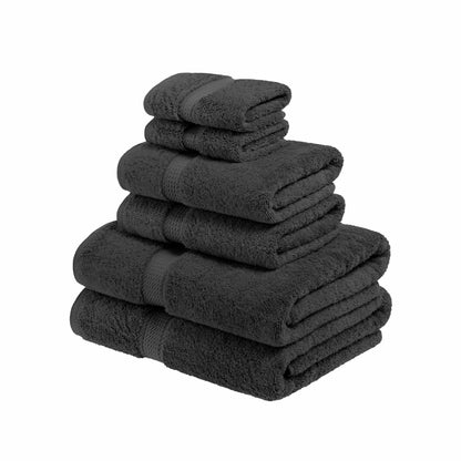 Egyptian Cotton 900 GSM Hotel Quality 6-Piece Towel Set, 2 Face, 2 Hand, and 2 Bath Red