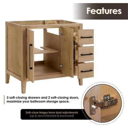 Altair Design Laurel Wood Brown 36" Single Vanity Bathroom Vanity Top