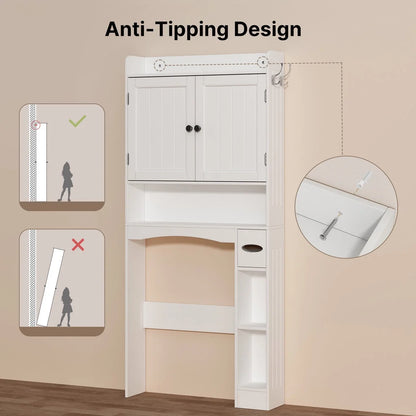 Aiho Over The Toilet Storage Cabinet, Bathroom Shelf Over Toilet, Bathroom Storage Cabinet Organizer - White