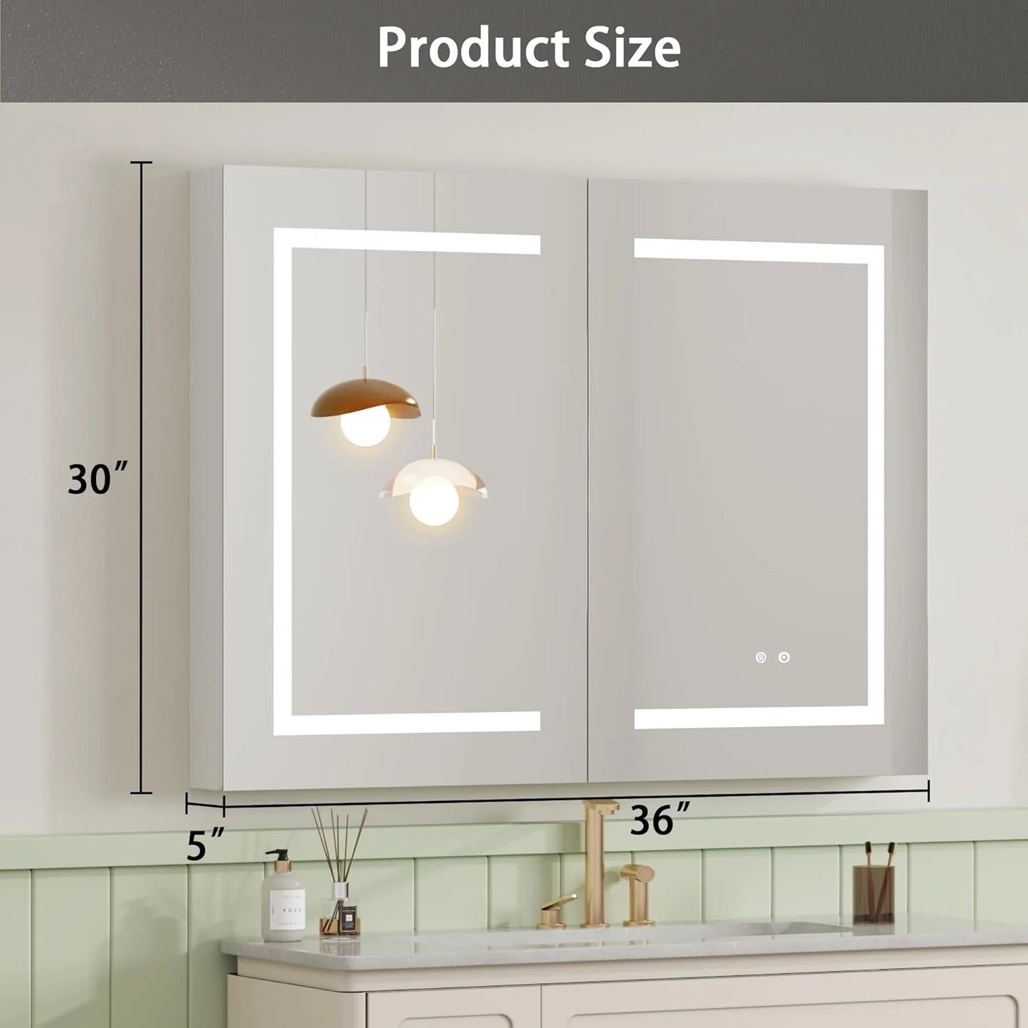 DEYGIA Medicine Cabinet with LED Mirror for Bathroom, 24''x30'' Aluminum, Wall Mounted Led Medicine Cabinet, Defog, Stepless Dimming, 3 Colors, 2 Outlets, 2USB (24'' x 30�?Single Door)