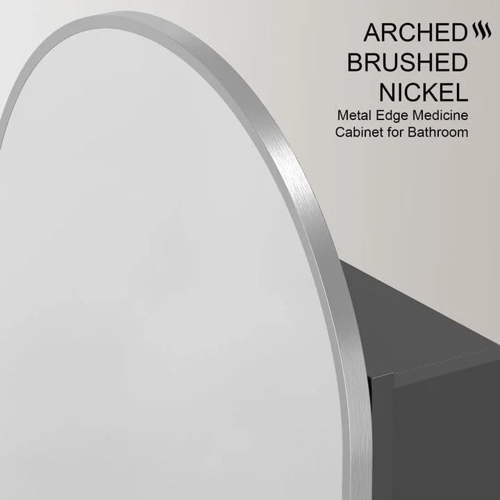 Arched Medicine Cabinet with Mirror,Recessed Medicine Cabinet Mirrors for Bathroom Cabinet with Mirror,Arched Metal Framed Medicine Cabinet,Arch Medicine Cabinet Recessed 16x31 in