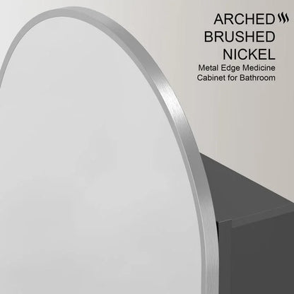 Arched Medicine Cabinet with Mirror,Recessed Medicine Cabinet Mirrors for Bathroom Cabinet with Mirror,Arched Metal Framed Medicine Cabinet,Arch Medicine Cabinet Recessed 16x31 in