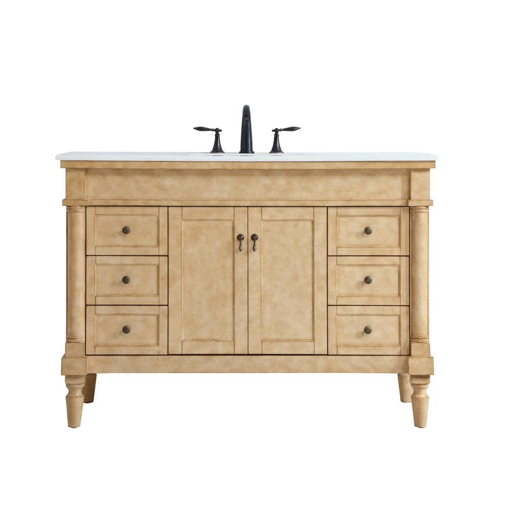 Elegant Kitchen and Bath 48 inch Single Bathroom vanity in Antique Beige