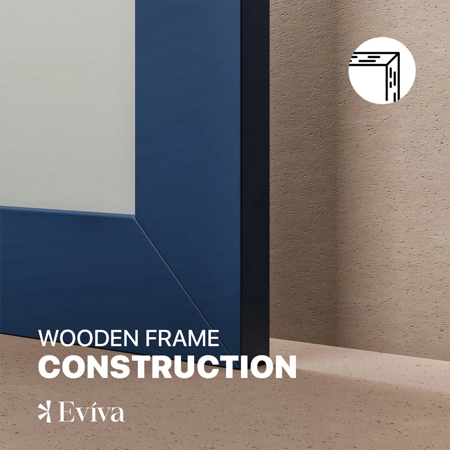 EVIVA Acclaim 36X30 Transitional Blue Bathroom Mirror
