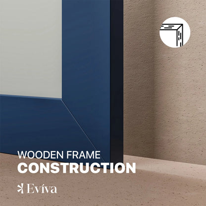 EVIVA Acclaim 36X30 Transitional Blue Bathroom Mirror