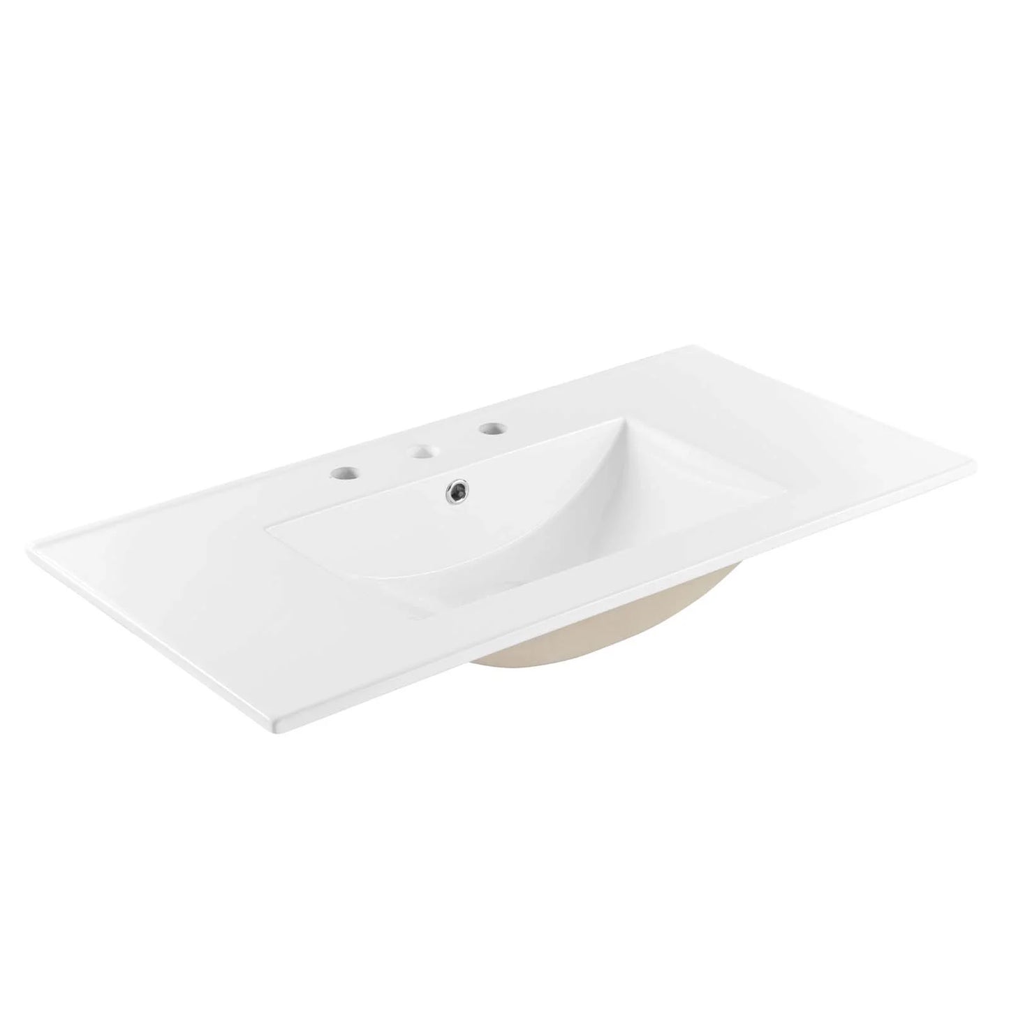 Modway Elysian 36" Wood Bathroom Vanity in White Brown