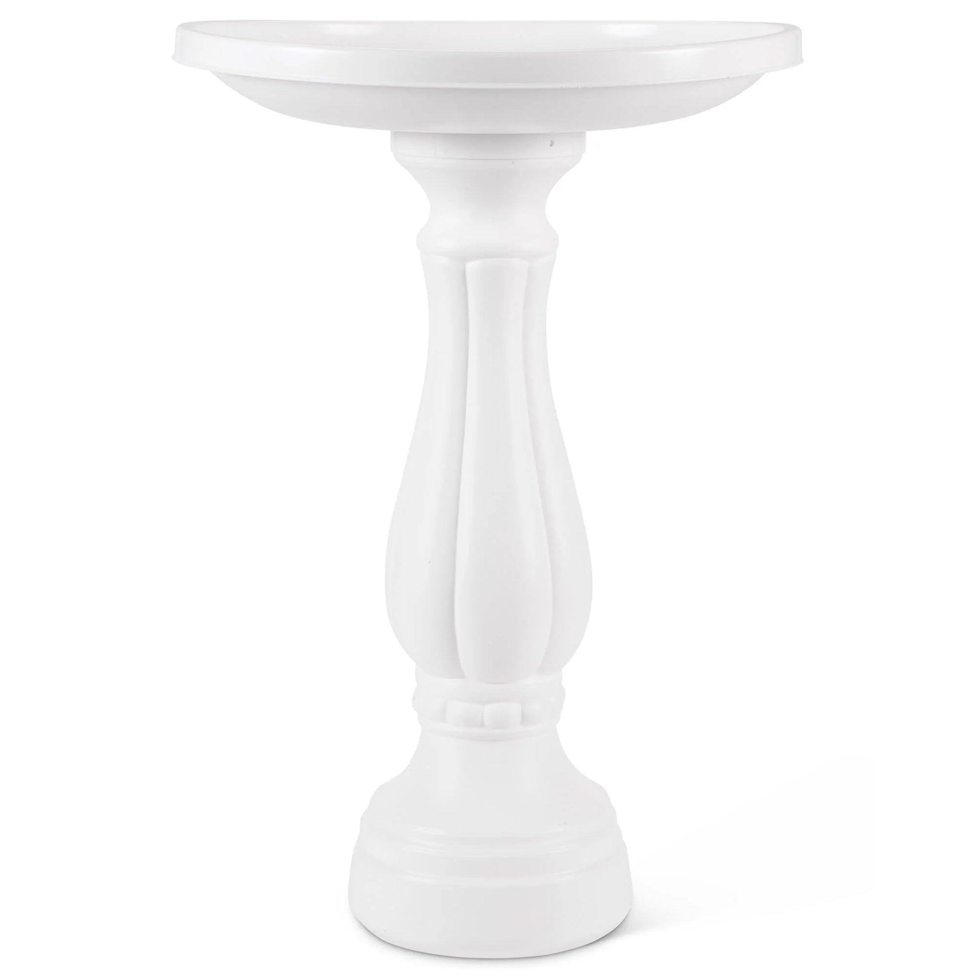 Bloem Promo Birdbath With Pedastal: White - 17" Basin With 2" Depth, 25" Fillable Pedastal, Smooth Gloss, Durable & Weather Resistant Resin, For Indoor &Outdoor Use, Gardening