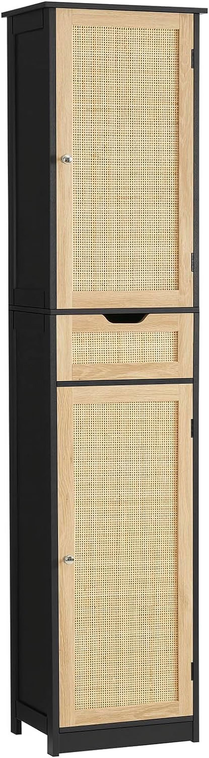 67" Tall Storage Cabinet, Bathroom Cabinet with Drawer & Adjustable Shelves, Narrow Storage Cabinet, Floor Cabinet for Living Room, Home Office, Rustic Oak