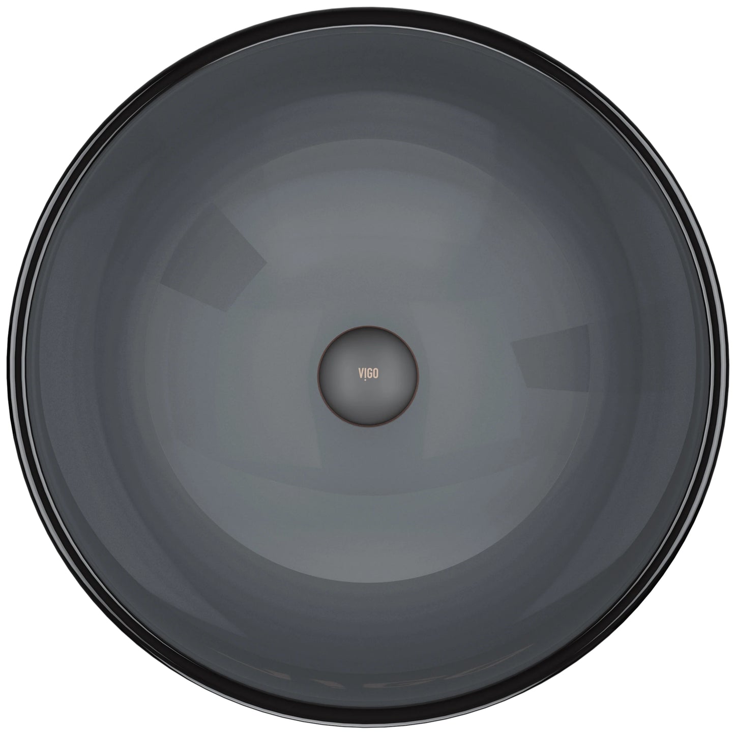 VIGO Giovanni Sheer Black Glass 17 in. L x 17 in. W x 6 in. H Round Vessel Bathroom Sink