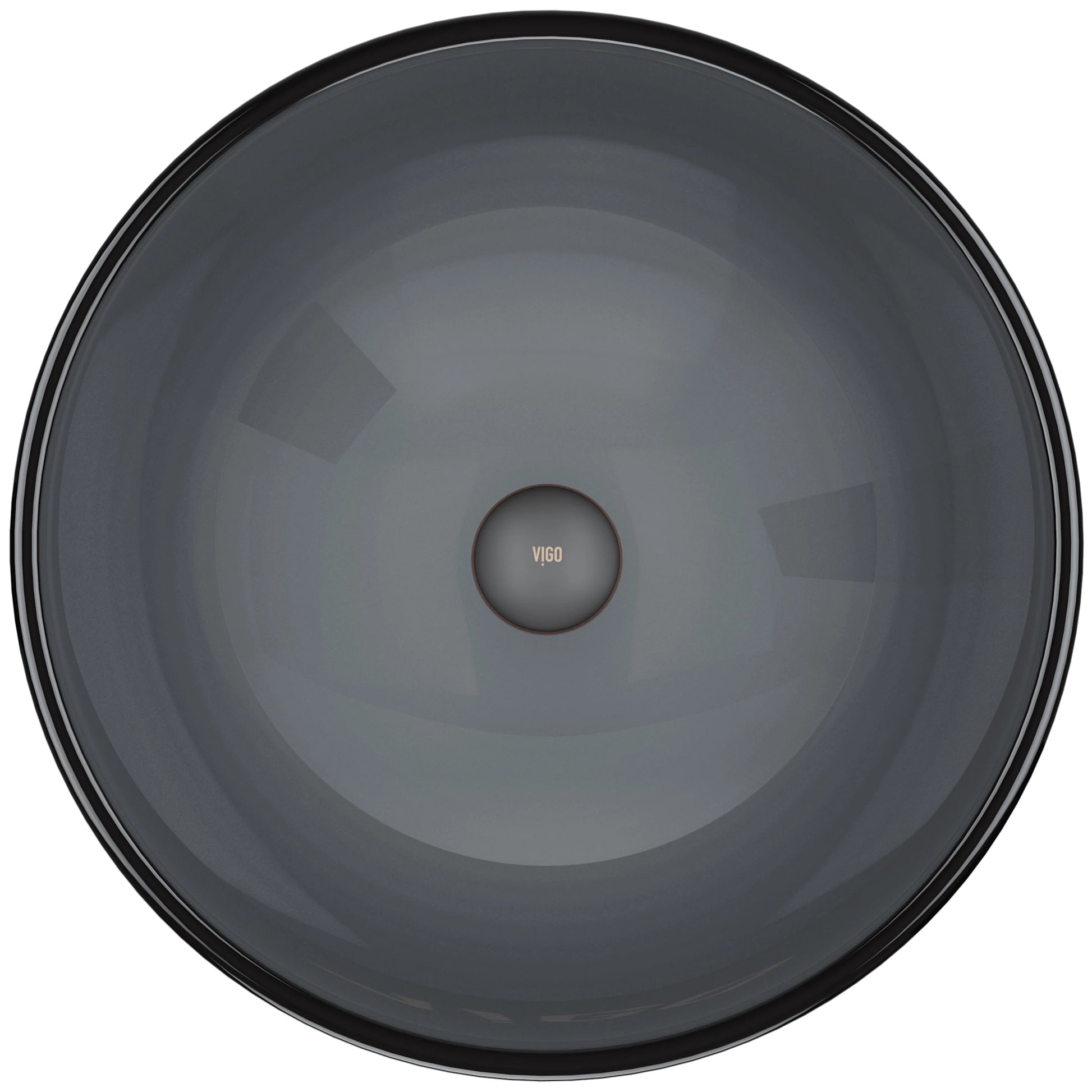 VIGO Giovanni Sheer Black Glass 17 in. L x 17 in. W x 6 in. H Round Vessel Bathroom Sink