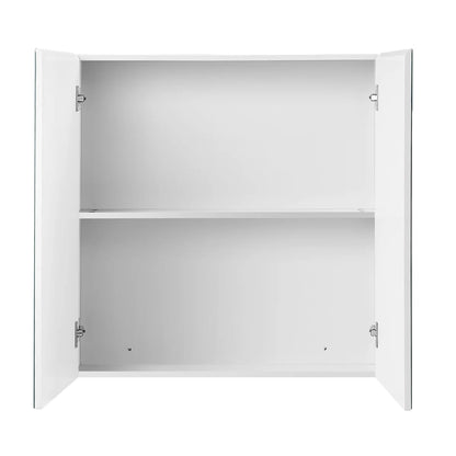 Costway Bathroom Cabinet Medicine Cabinet Wall Mount Double Door with Shelf and Mirror