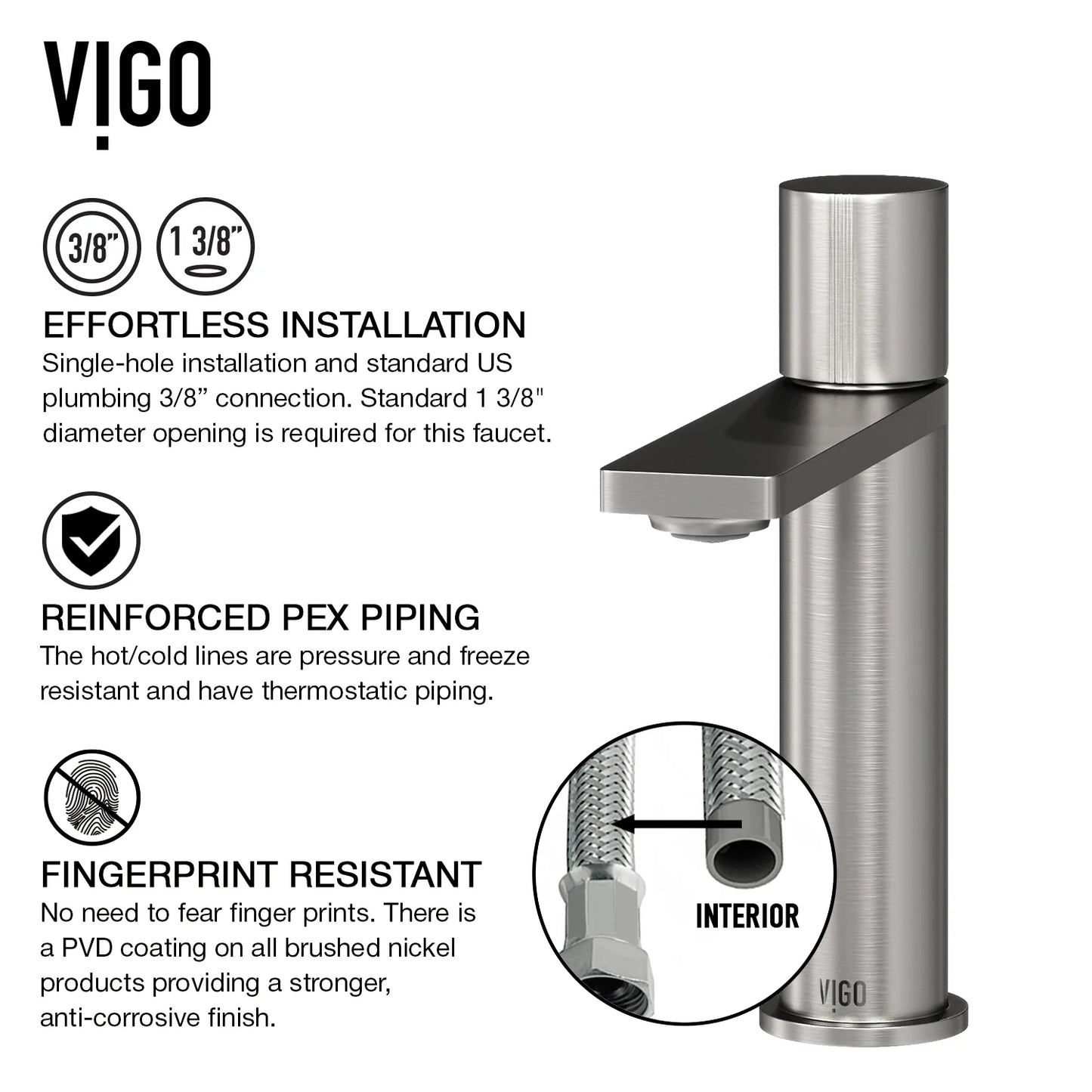 VIGO Gotham Single Handle Single-Hole Bathroom Vessel Faucet in Brushed Nickel