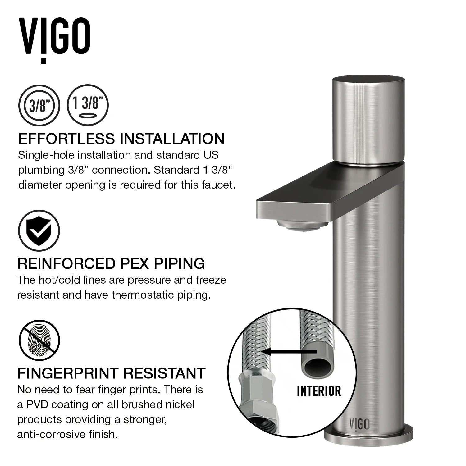 VIGO Gotham Single Handle Single-Hole Bathroom Vessel Faucet in Brushed Nickel