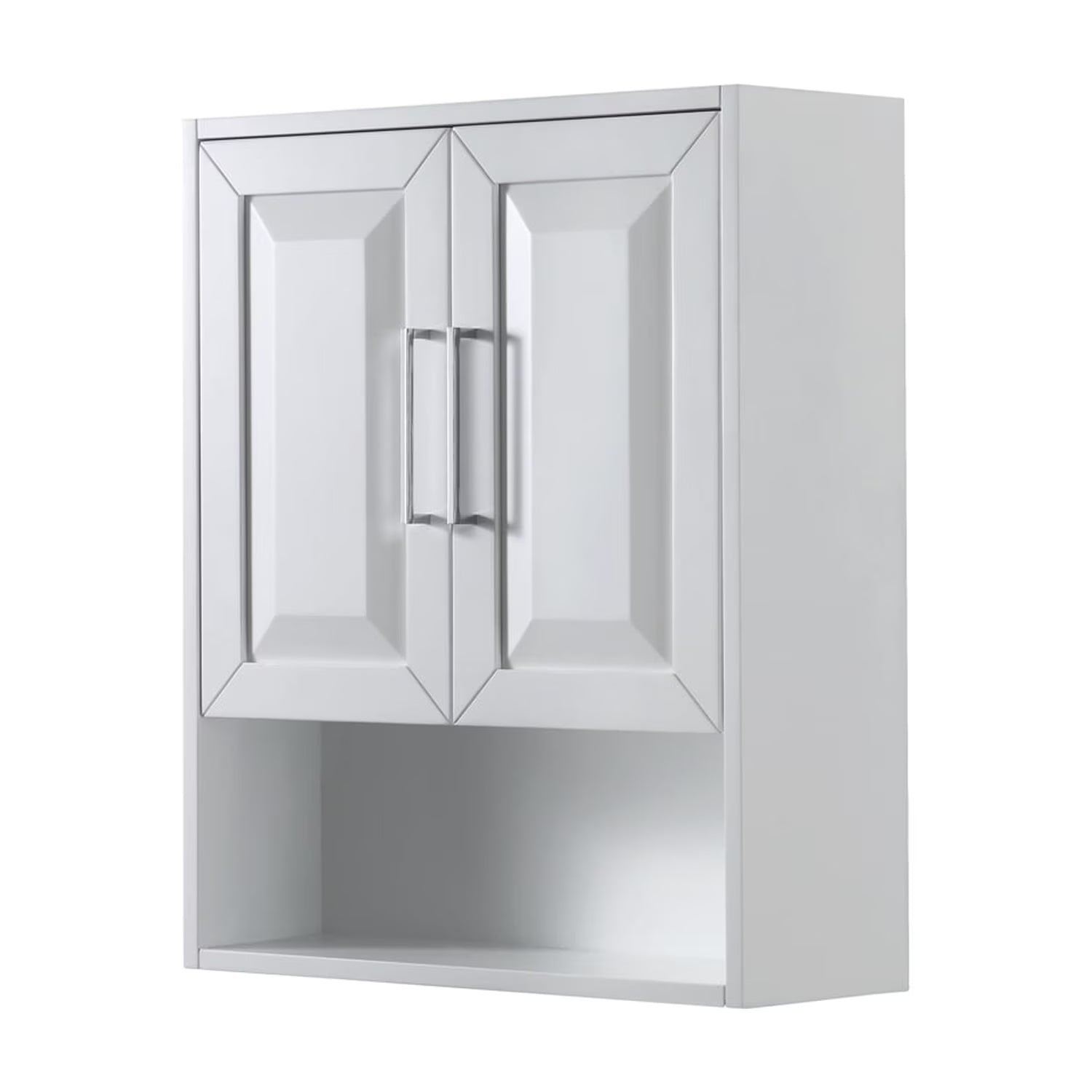 Wyndham Collection Daria Over-the-Toilet Bathroom Wall-Mounted Storage Cabinet in Dark Espresso with Matte Black Trim