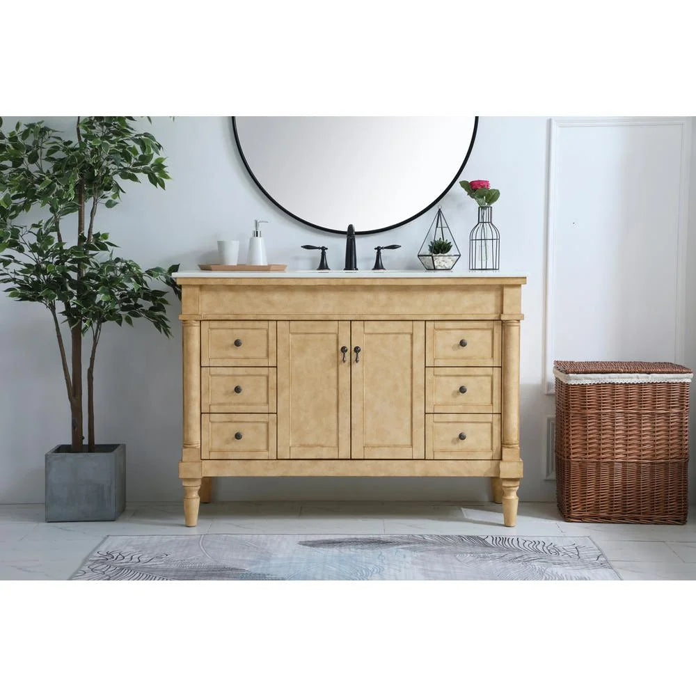 Elegant Kitchen and Bath 48 inch Single Bathroom vanity in Antique Beige