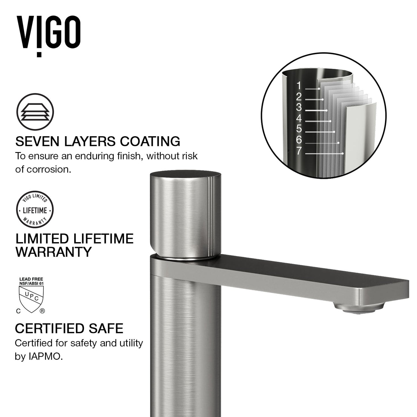 VIGO Gotham Single Handle Single-Hole Bathroom Vessel Faucet in Brushed Nickel