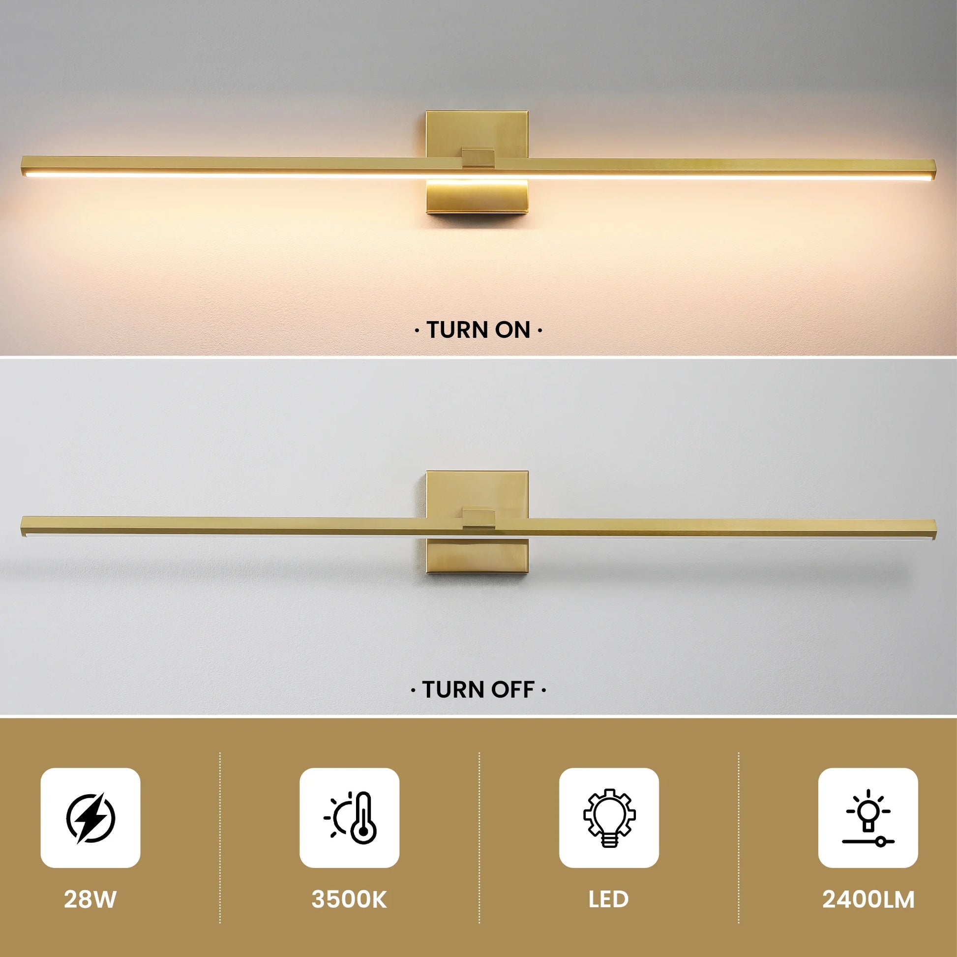 Modern Vanity Lighting Fixtures 39 Inch Bathroom Vanity Lights Over Mirror Wall Sconce for Bathroom Gold Warm Lighting Bath Wall Sconce