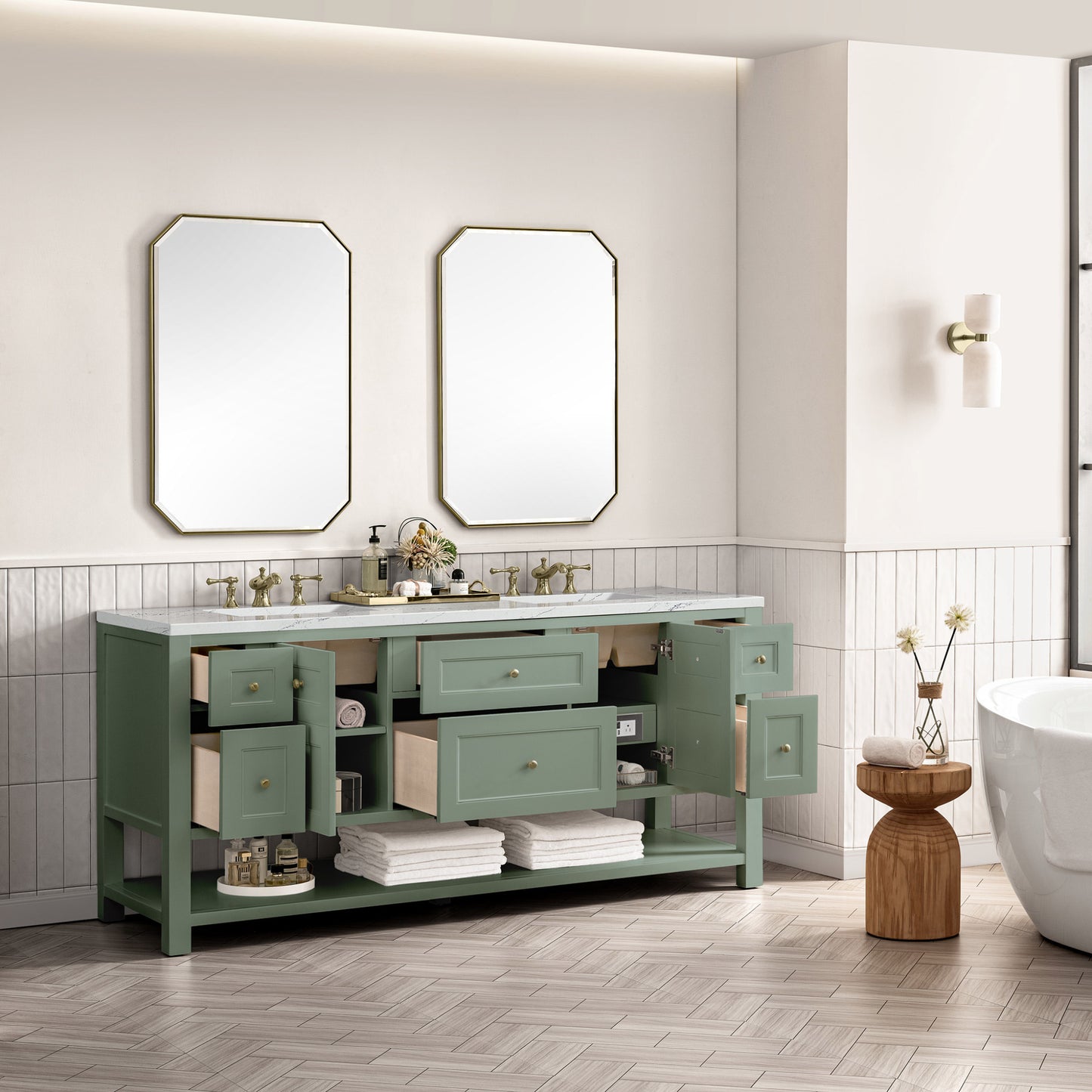 Breckenridge 72' Bathroom Vanity in Smokey Celadon by James Martin Vanities