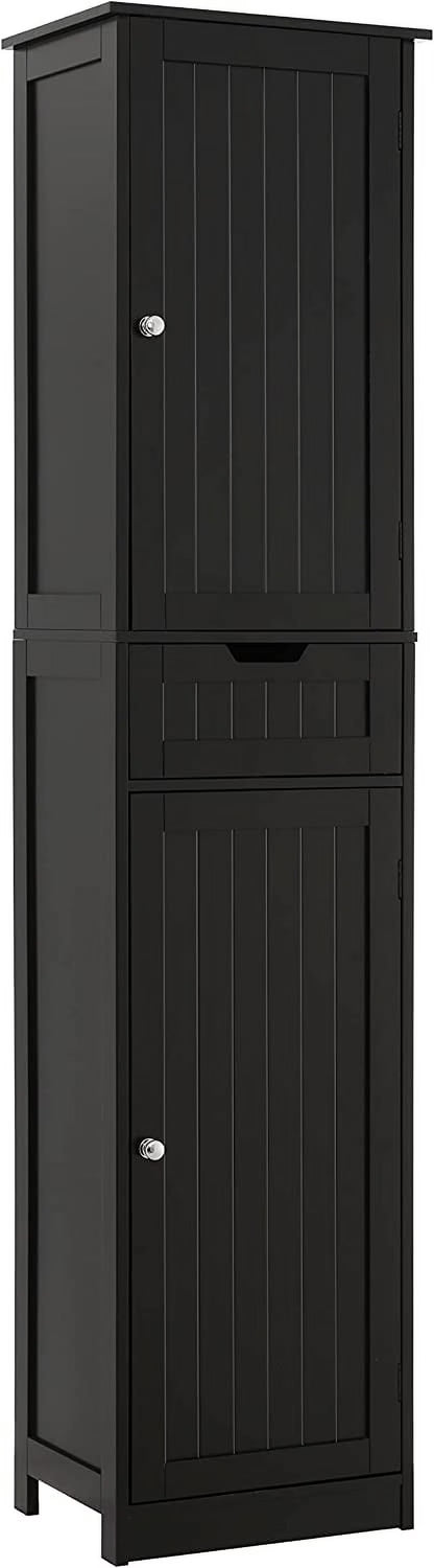 67" Tall Storage Cabinet, Bathroom Cabinet with Drawer & Adjustable Shelves, Narrow Storage Cabinet, Floor Cabinet for Living Room, Home Office, Rustic Oak
