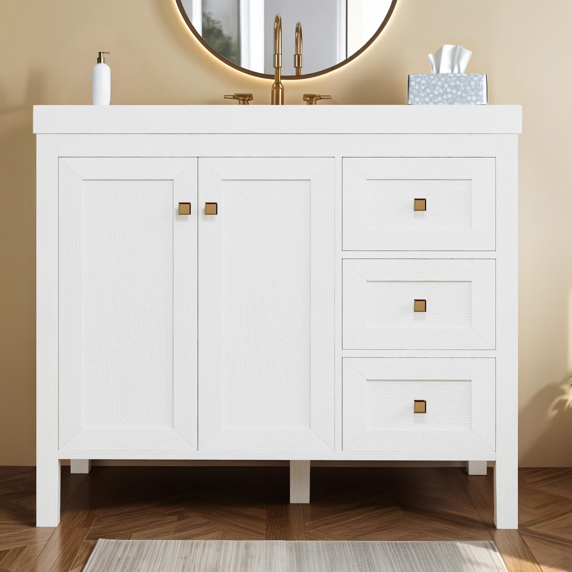 Dextrus 36'' Modern Bathroom Vanity with Sink Combo, Freestanding Bathroom Storage Cabinet with Drawers & Doors, Black