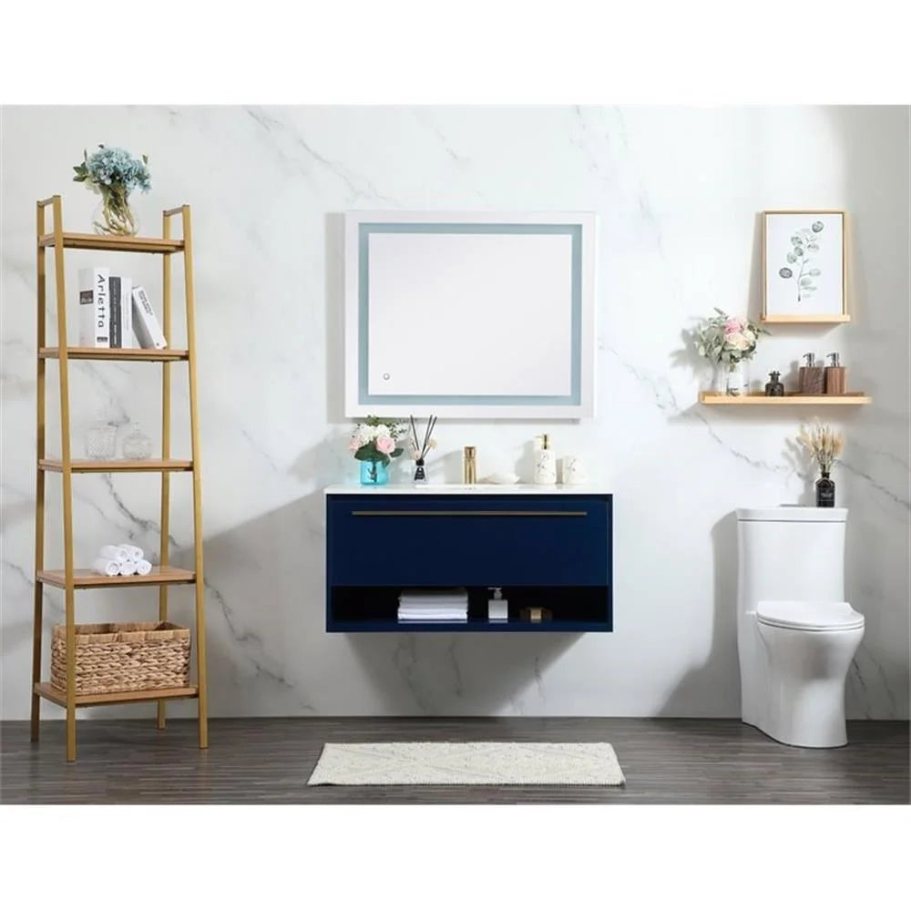 Elegant Kitchen and Bath 40 Inch Single Bathroom Vanity In Blue