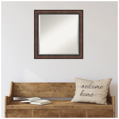 Amanti Art Caleb Brown Beveled Bathroom Wall Mirror