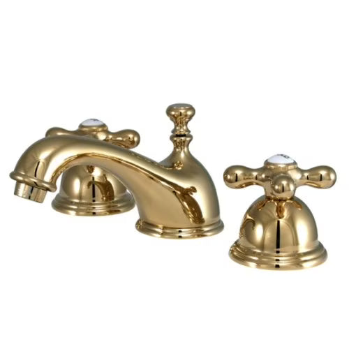 Kingston Brass KS3967AX 8 in. Widespread Bathroom Faucet, Brushed Brass