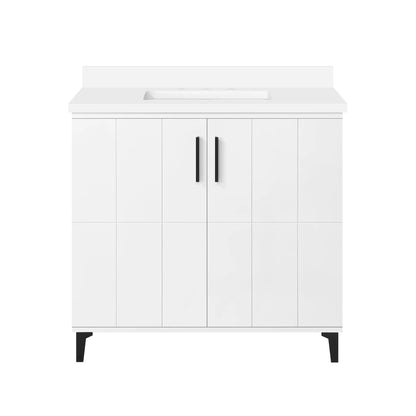 Ove Decors Zenia 36 in W x 22 in D Freestanding Bathroom Vanity with Sink, Matte White