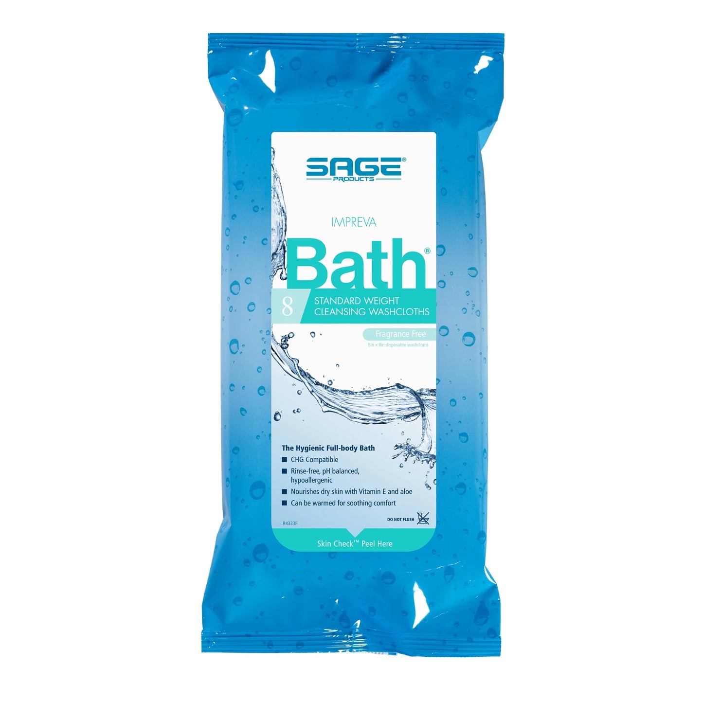 Impreva Bath Bath Wipe or Washcloth 8 x 8" 7988, 60 Pack 480 Wipes