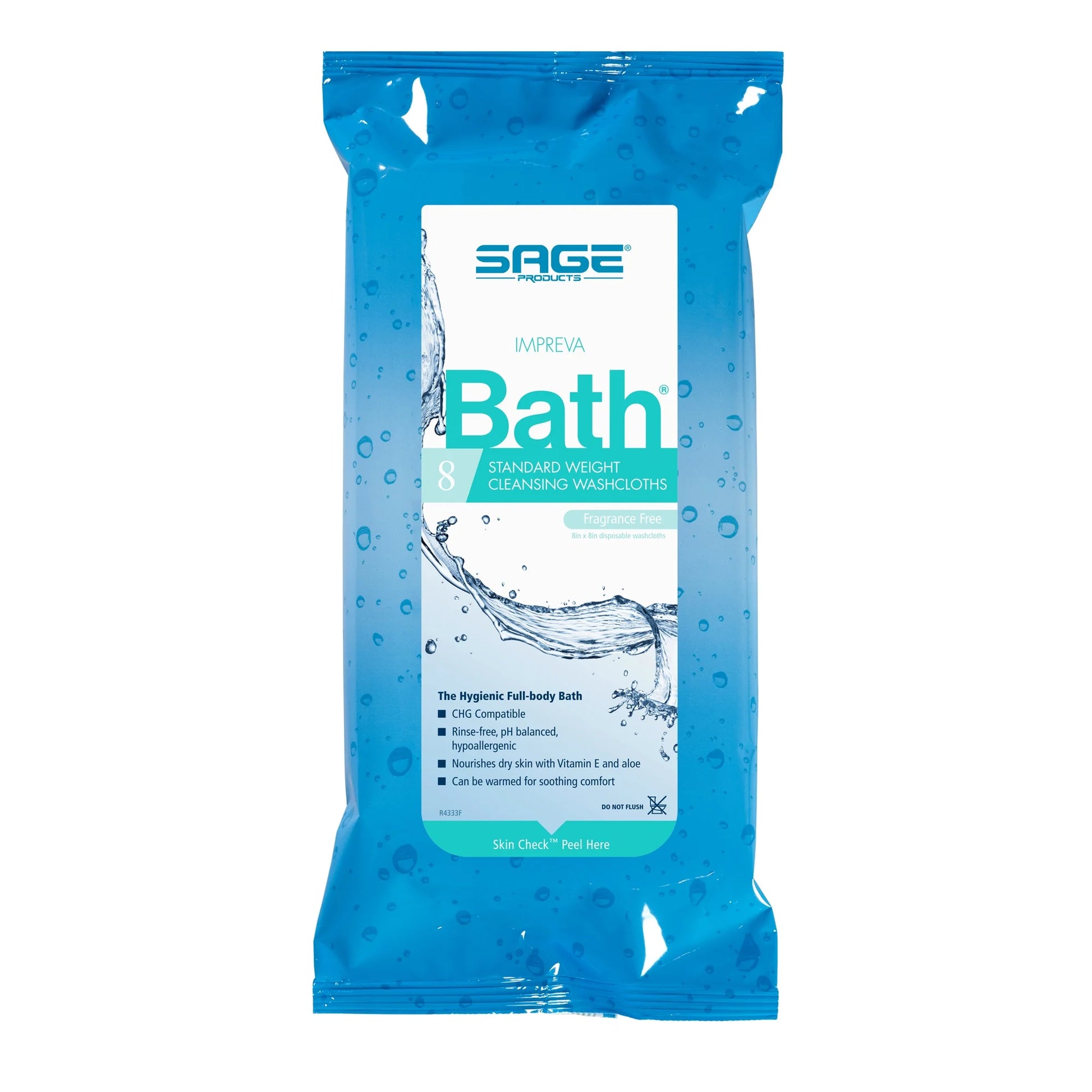 Impreva Bath Bath Wipe or Washcloth 8 x 8" 7988, 60 Pack 480 Wipes