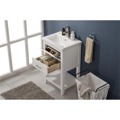 Design Element Cara 20" Single Sink Bathroom Vanity In White