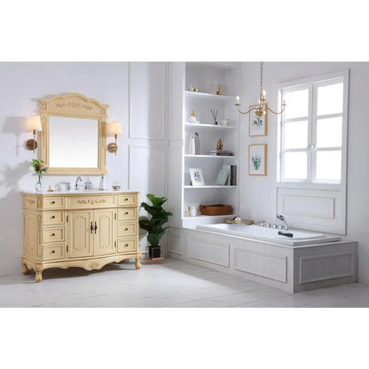 Elegant Decor Danville 48" Single Marble Top Bathroom Vanity in Light Beige