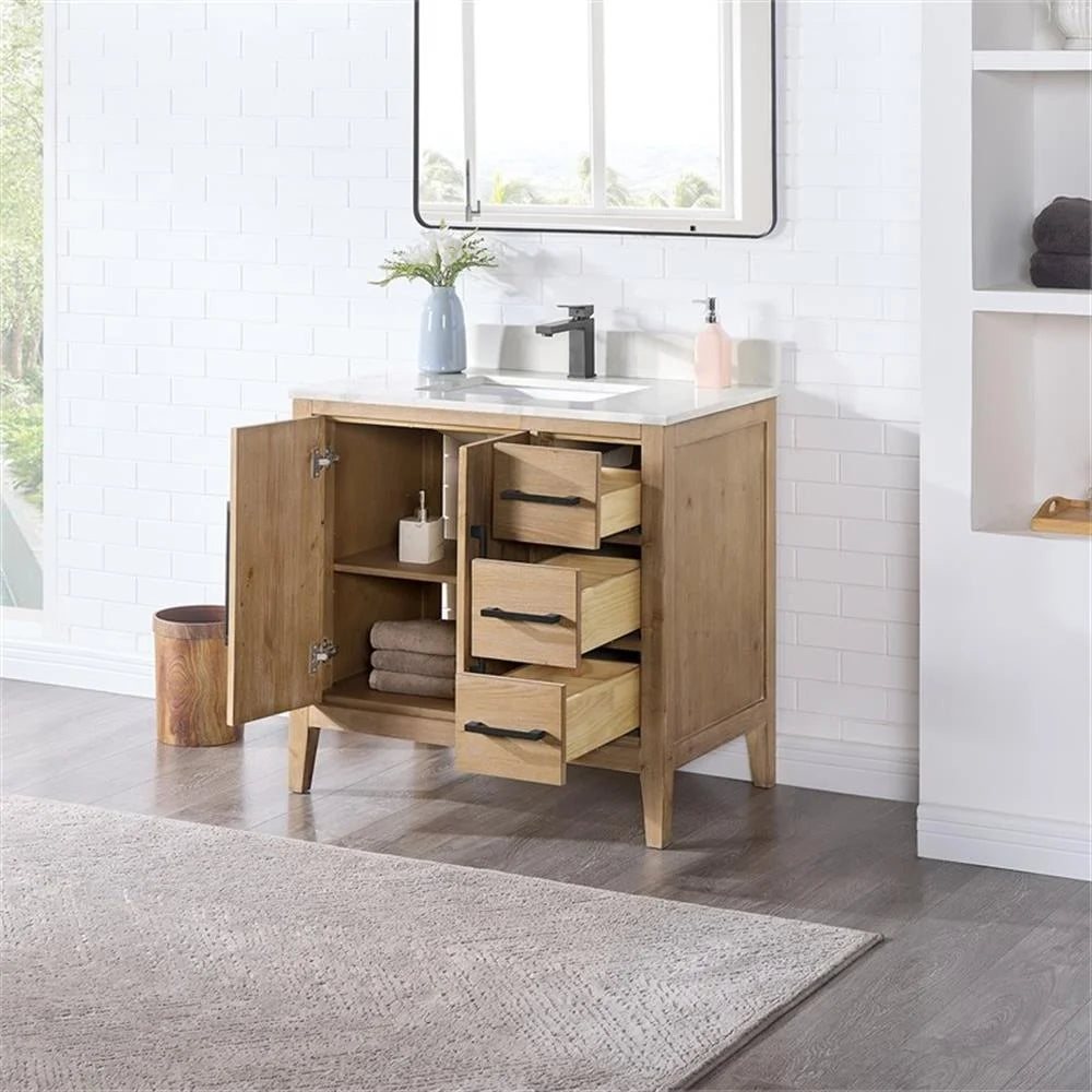 Altair Design Laurel Wood Brown 36" Single Vanity Bathroom Vanity Top