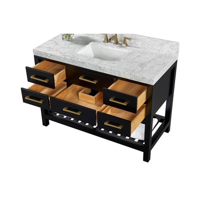 Ancerre Designs Elizabeth 48" Wood Bathroom Vanity Set in Black Onyx