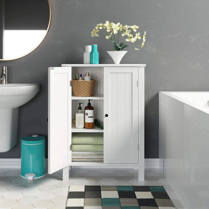 Homfa Bathroom Cabinets Freestanding, Bathroom Storage Floor Cabinet, White Storage Cabinets with Doors and Shelves