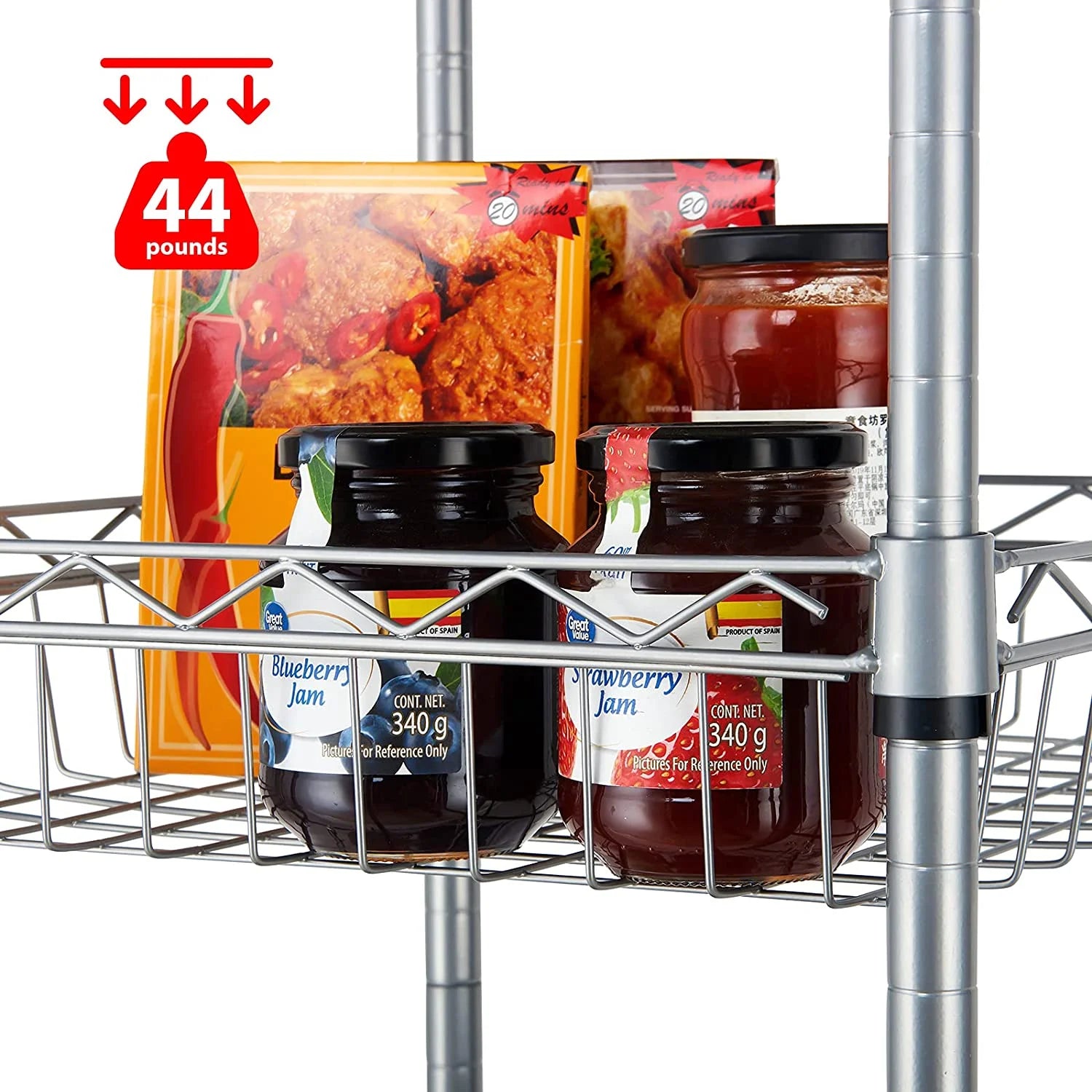 6 Tier Wire Shelving Unit with Wheels Baskets Storage Rack Corner Shelves Adjustable Shelf Closet Bathroom Organizers Metal Pantry Kitchen Garage Laundry Room 13.5" D x 13.5" W x 63" H Silver
