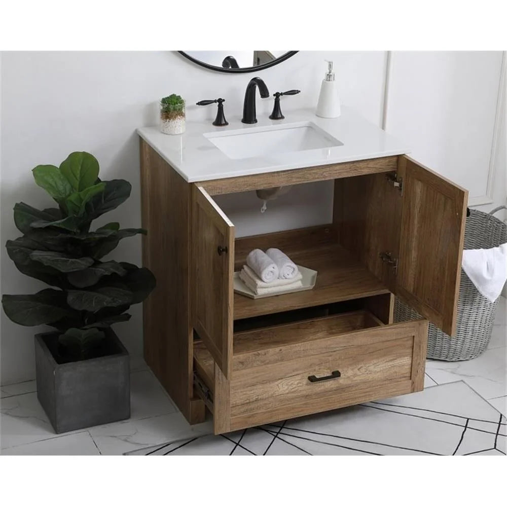 30 inch Single Bathroom Vanity in Natural oak
