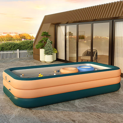 Family Inflatable Swimming Pool, Inflatable Pool for Baby, Kiddie, Kids, Adult, Outdoor, Garden, Backyard, Summer Water Party Inflatable Bathtub for Indoor or Outdoor