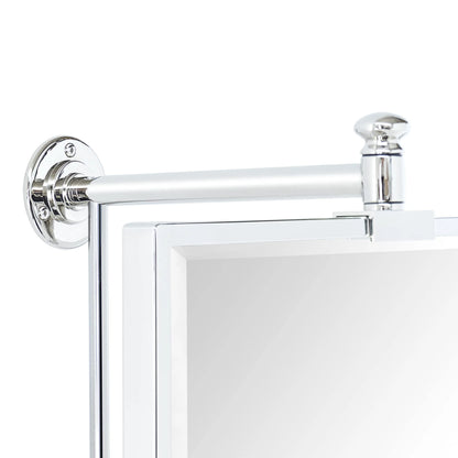 TEHOME Black Beveled Rectangle Pivot-N-View Bathroom Vanity Mirror 14x22"