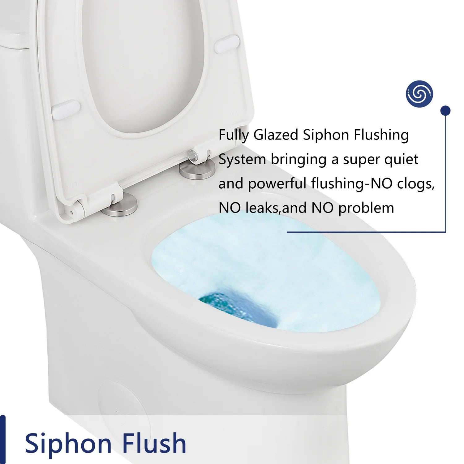 DeerValley Ursa DV-1F52677 Elongated One-Piece Toilet Ceramic 0.8/1.28 GPF Dual Flush Bathroom Toilets