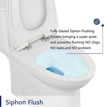 DeerValley Ursa DV-1F52677 Elongated One-Piece Toilet Ceramic 0.8/1.28 GPF Dual Flush Bathroom Toilets
